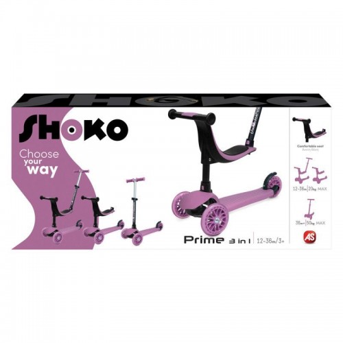 AS Πατίνι Shoko Prime 3 in 1 Pink (5004-50506)