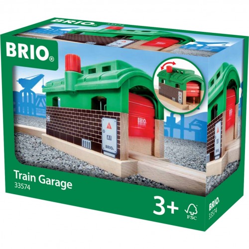 Υπόστεγο ατμομηχανών BRIO World με ρολό πόρτα, τρένο (33574)