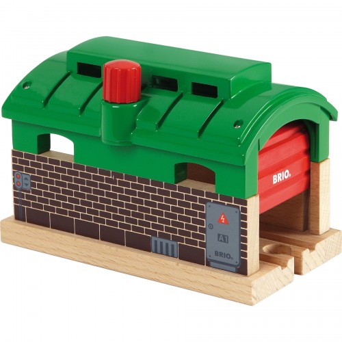 Υπόστεγο ατμομηχανών BRIO World με ρολό πόρτα, τρένο (33574)