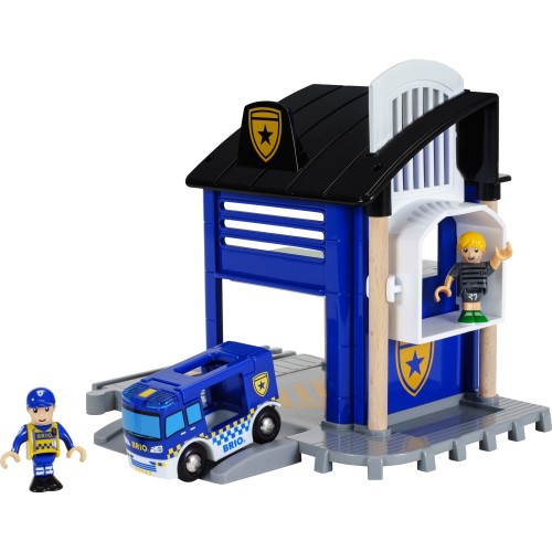 Αστυνομικό τμήμα BRIO World με όχημα έκτακτης ανάγκης, κτίριο παιχνιδιού (33813)