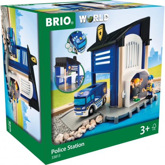 Αστυνομικό τμήμα BRIO World με όχημα έκτακτης ανάγκης, κτίριο παιχνιδιού (33813)