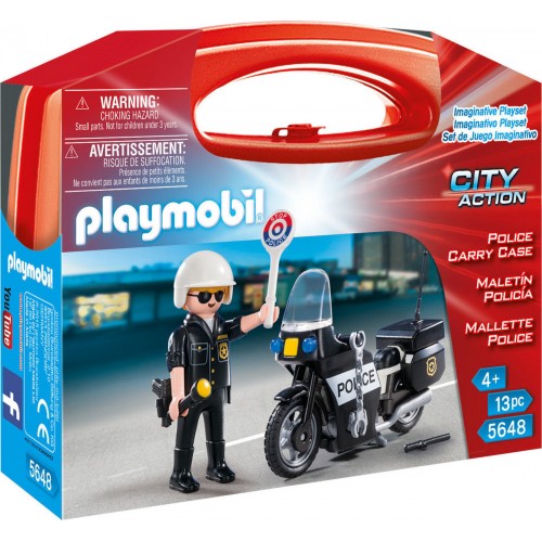 Playmobil CITY ACTION Βαλιτσάκι Αστυνόμος με μοτοσικλέτα (5648)