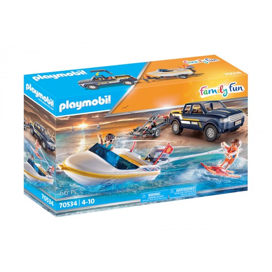 Playmobil Family Fun- Φορτηγάκι με τρέιλερ και ταχύπλοο (70534)