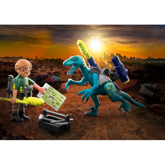 Playmobil Dino Rise Δεινόνυχος με τον θείο Rob (70629)