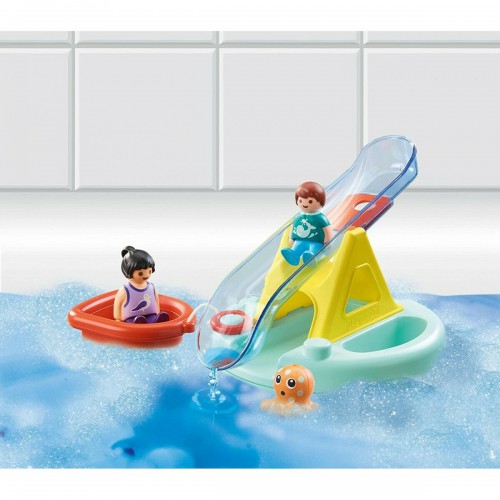 Playmobil 1.2.3 Aqua Water Νησάκι με νερο-τραμπάλα και βαρκούλα (70635)