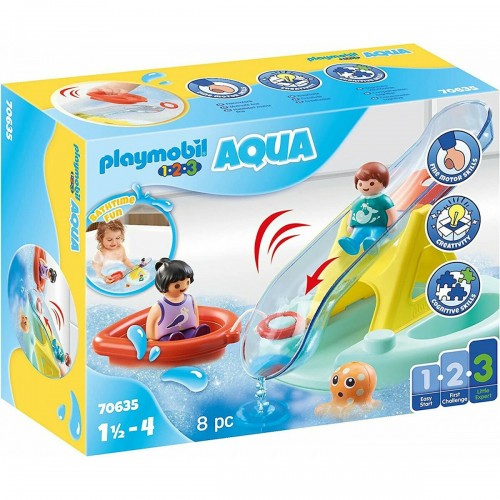 Playmobil 1.2.3 Aqua Water Νησάκι με νερο-τραμπάλα και βαρκούλα (70635)