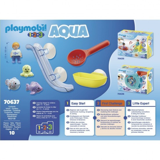 Playmobil 1.2.3 Aqua Water Slide Παίζοντας Με Τα Ζωάκια Της Θάλασσας (70637)