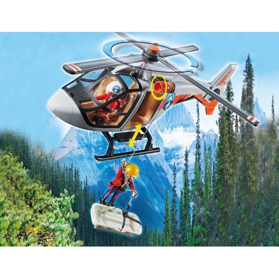 Playmobil Rescue Action- Επιχείρηση διάσωσης μοτοσικλετιστή στο βουνό (70663)