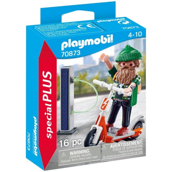 Playmobil City Life Χίπστερ με ηλεκτρικό σκούτερ (70873)