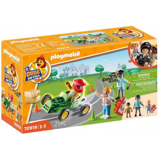 Playmobil Duck On Call Επιχείρηση Διάσωσης: Βοηθήστε τον οδηγό αγώνων! (70919)