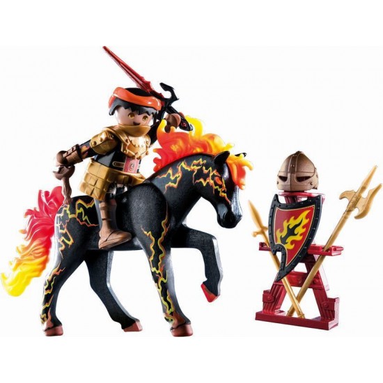 Playmobil Novelmore- Burnham Raiders - Ιππότης και άλογο της φωτιάς (71213)