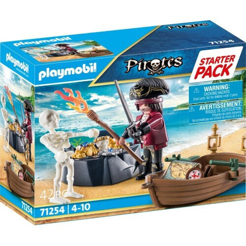 Playmobil Pirates- Starter Pack Πειρατής με βαρκούλα και θησαυρό (71254)