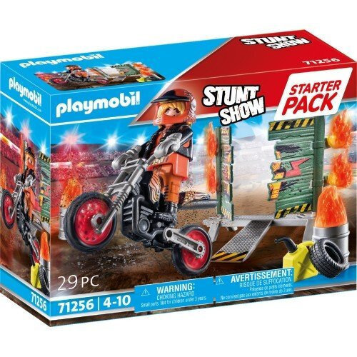 Playmobil Stunt Show- Starter Pack Stunt Show Ακροβατικά με μηχανή motocross (71256)