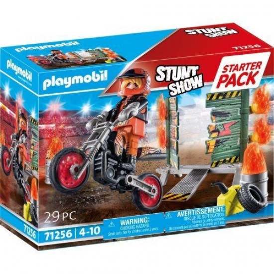 Playmobil Stunt Show- Starter Pack Stunt Show Ακροβατικά με μηχανή motocross (71256)