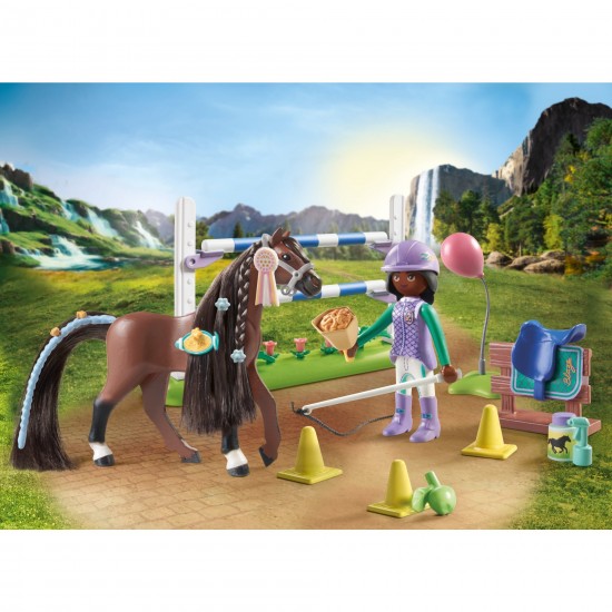 Playmobil Horses of Waterfall Zoe & Blaze μάθημα τουρνουά (71355)