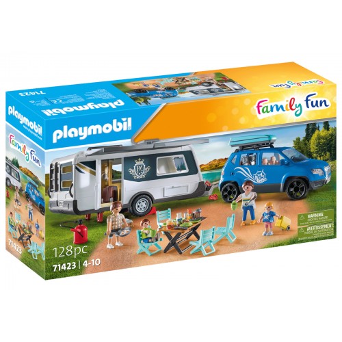 Playmobil Family Fun Οικογενειακές Διακοπές Με Ρυμουλκούμενο Τροχόσπιτο (71423)
