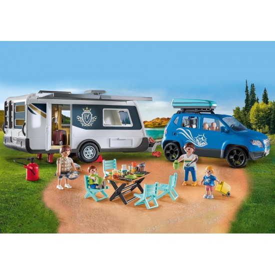 Playmobil Family Fun Οικογενειακές Διακοπές Με Ρυμουλκούμενο Τροχόσπιτο (71423)