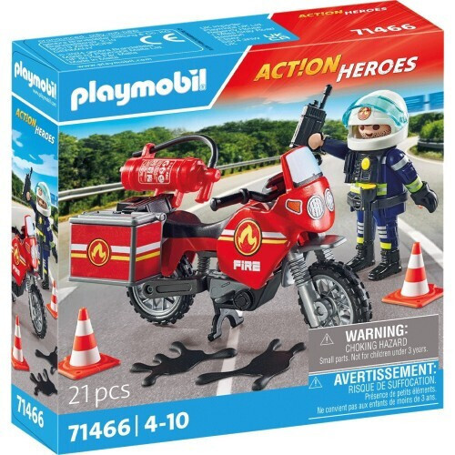 Playmobil City Action Πυροσβέστης Με Μοτοσικλέτα (71466)