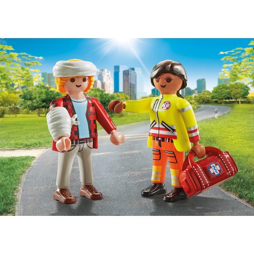 Playmobil Duo Pack Διασώστης και Τραυματίας(71506)