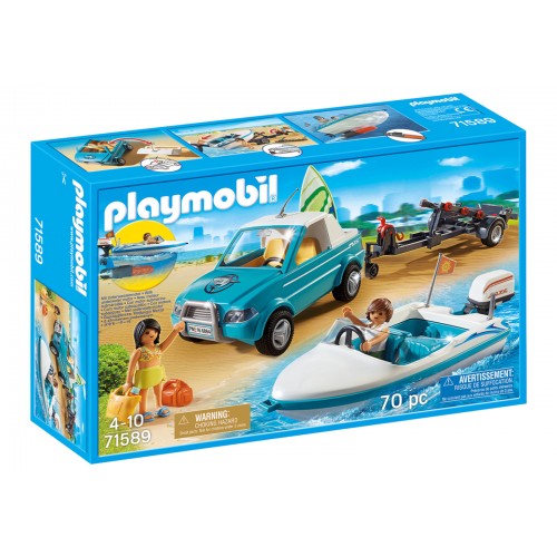 Playmobil Family Fun Όχημα Με Ταχύπλοο Σκάφος Και Υποβρύχιο Μοτέρ(71589)