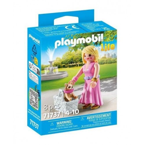 Playmobil My Life Γυναίκα με Τσιουάουα και καλάθι (71737)