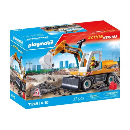 Playmobil Action Heroes Μεγάλος Εκσκαφέας Κατασκευών(71749)