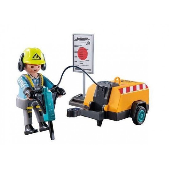 Playmobil Action Heroes Εργάτης με Κομπρεσέρ(71752)