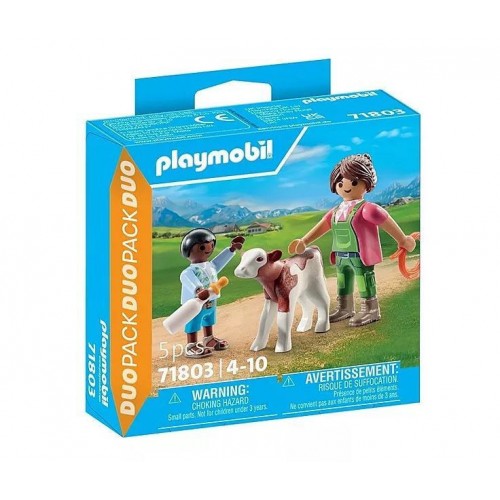 Playmobil duo_pack Αγρότισσα και παιδάκι με μοσχαράκι (71803)