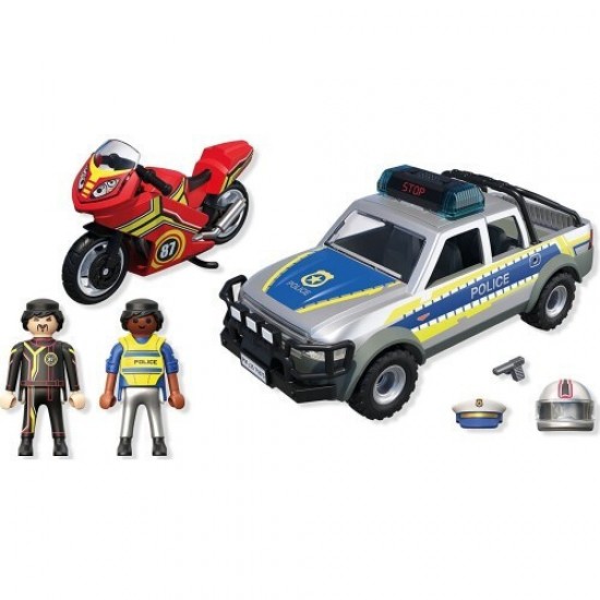 Playmobil City Action Αστυνομικό Όχημα Pickup Και Μοτοσυκλέτα (71875)