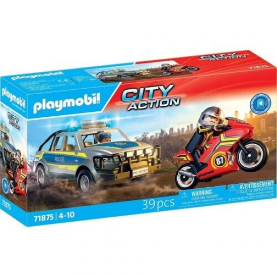 Playmobil City Action Αστυνομικό Όχημα Pickup Και Μοτοσυκλέτα (71875)