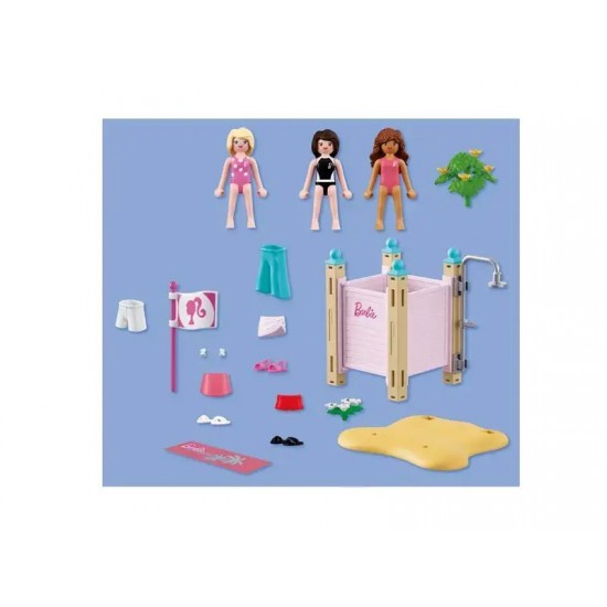 PLAYMOBIL x Barbie Ντουζ και Αλλαξιέρα παραλίας (72124)