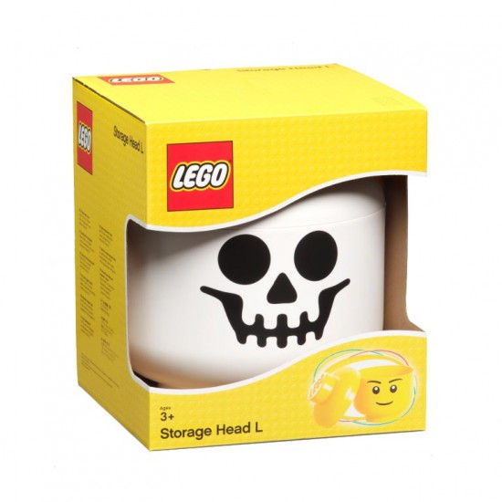 Lego Room Copenhagen Storage Head "Pumpkin" Skeleton Large White Black (40321728)