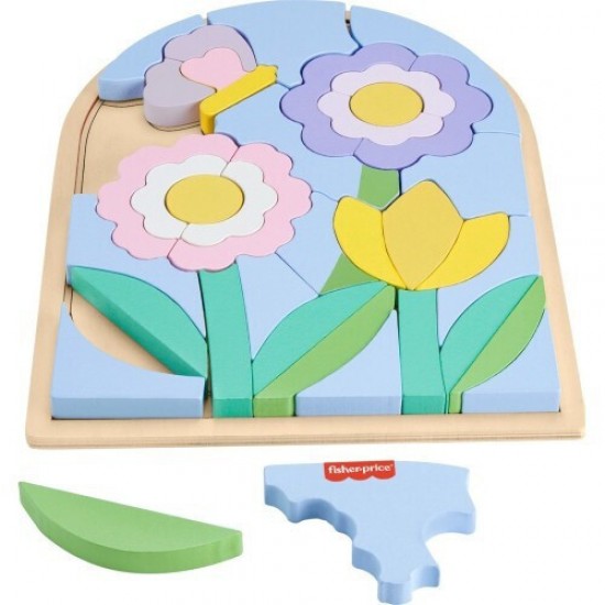 Mattel Fisher-Price: Wooden Flower Puzzle Blocks (HXT97)