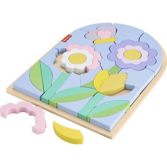 Mattel Fisher-Price: Wooden Flower Puzzle Blocks (HXT97)
