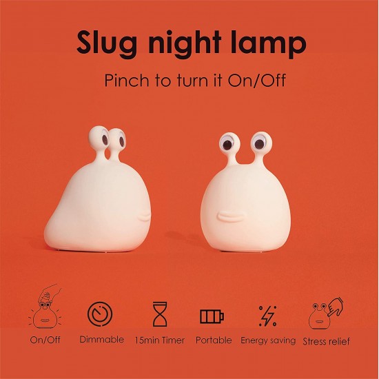 Allocacoc® Slug Night Lamp |MUID| Φωτάκι παιχνίδι γυμνοσάλιαγκας από μαλακή σιλικόνη με χρονοδιακόπτη (DH0299/SLUGLP)