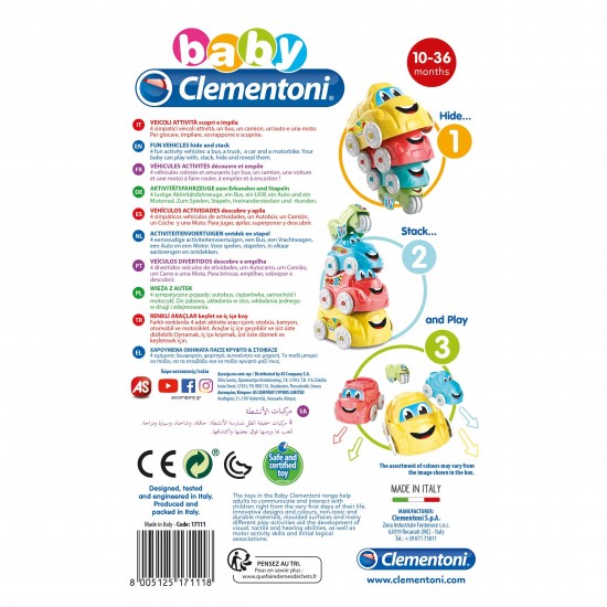 As Baby Clementoni Play For Future Βρεφικό Παιχνίδι Πυραμίδα Με Οχήματα Για 10-36 Μηνών (1000-17111)
