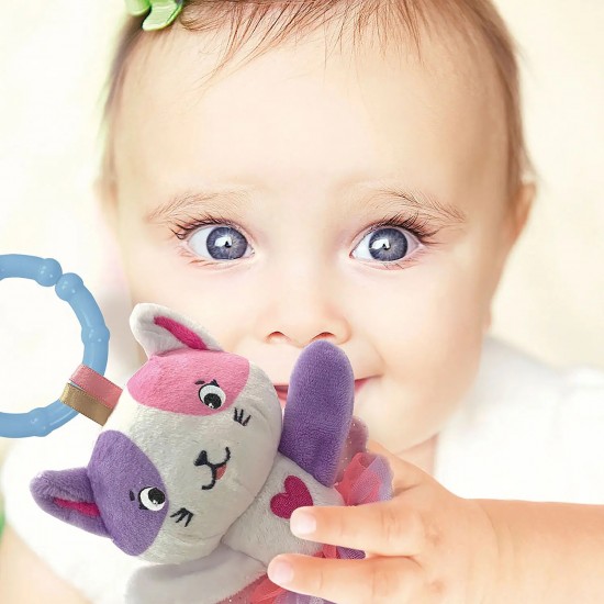 As Baby Clementoni For You Βρεφικό Παιχνίδι Κουδουνίστρα Μαλακή Γατούλα Για 0+ Μηνών (1000-17784)