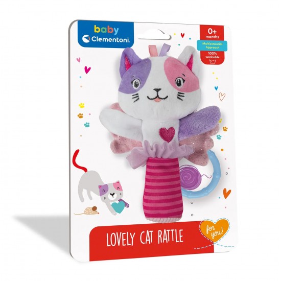 As Baby Clementoni For You Βρεφικό Παιχνίδι Κουδουνίστρα Μαλακή Γατούλα Για 0+ Μηνών (1000-17784)