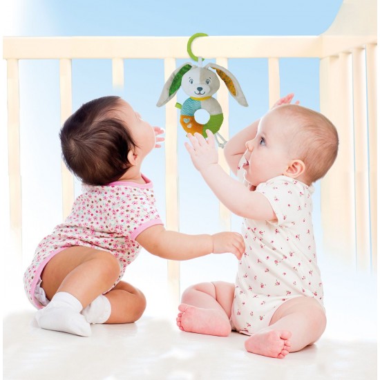 As Baby Clementoni For You Βρεφικό Παιχνίδι Κουδουνίστρα Μαλακό Λαγουδάκι Για 0+ Μηνών (1000-17787)