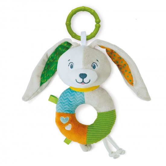 As Baby Clementoni For You Βρεφικό Παιχνίδι Κουδουνίστρα Μαλακό Λαγουδάκι Για 0+ Μηνών (1000-17787)