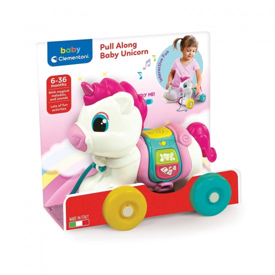 As Baby Clementoni Βρεφικό Παιχνίδι Συρόμενο Μονόκερος Για 6-36 Μηνών (1000-17813)