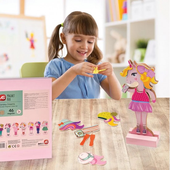 AS Magnet Box Fantasy Dreams Dress-Up 46 Εκπαιδευτικοί Ξύλινοι Μαγνήτες Για 3+ Χρονών (1029-64059)