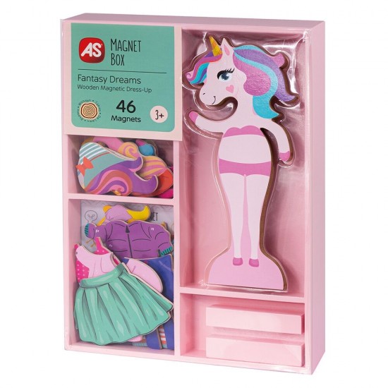 AS Magnet Box Fantasy Dreams Dress-Up 46 Εκπαιδευτικοί Ξύλινοι Μαγνήτες Για 3+ Χρονών (1029-64059)