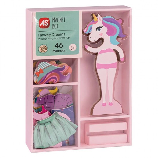AS Magnet Box Fantasy Dreams Dress-Up 46 Εκπαιδευτικοί Ξύλινοι Μαγνήτες Για 3+ Χρονών (1029-64059)