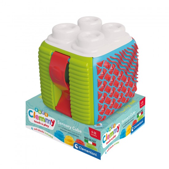 As Soft Clemmy Αισθητηριακός Κύβος Δραστηριοτήτων Με 4 Μαλακά Premium Τουβλάκια Για 6-36 Μηνών (1033-17902)