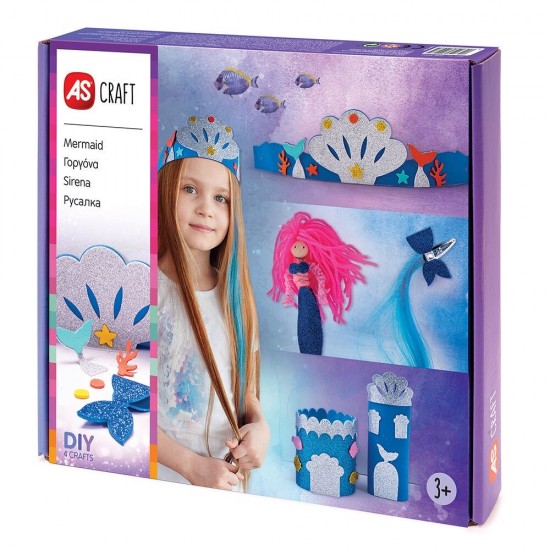 AS Craft Γοργόνα Παιχνίδι Με 4 Χειροτεχνίες DIY Για 3+ Χρονών (1038-31003)