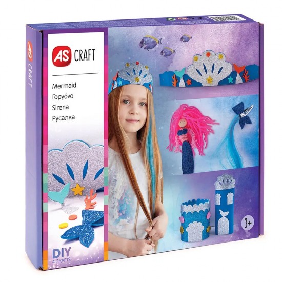 AS Craft Γοργόνα Παιχνίδι Με 4 Χειροτεχνίες DIY Για 3+ Χρονών (1038-31003)