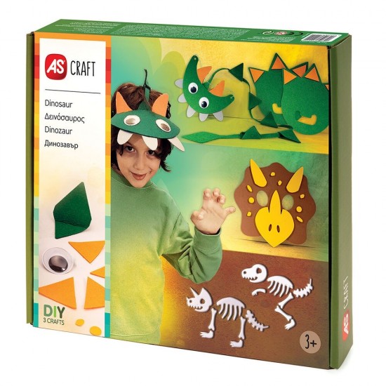 AS Craft Δεινόσαυρος Παιχνίδι Με 3 Χειροτεχνίες DIY Για 3+ Χρονών (1038-31004)