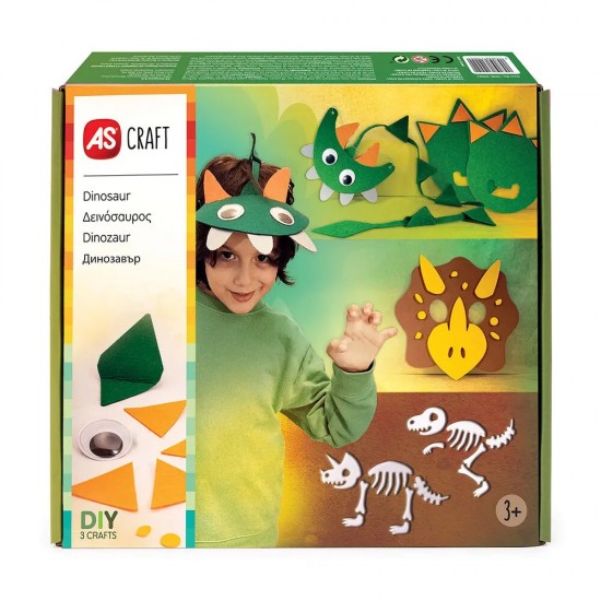 AS Craft Δεινόσαυρος Παιχνίδι Με 3 Χειροτεχνίες DIY Για 3+ Χρονών (1038-31004)