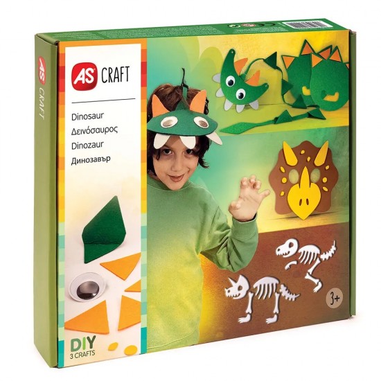 AS Craft Δεινόσαυρος Παιχνίδι Με 3 Χειροτεχνίες DIY Για 3+ Χρονών (1038-31004)